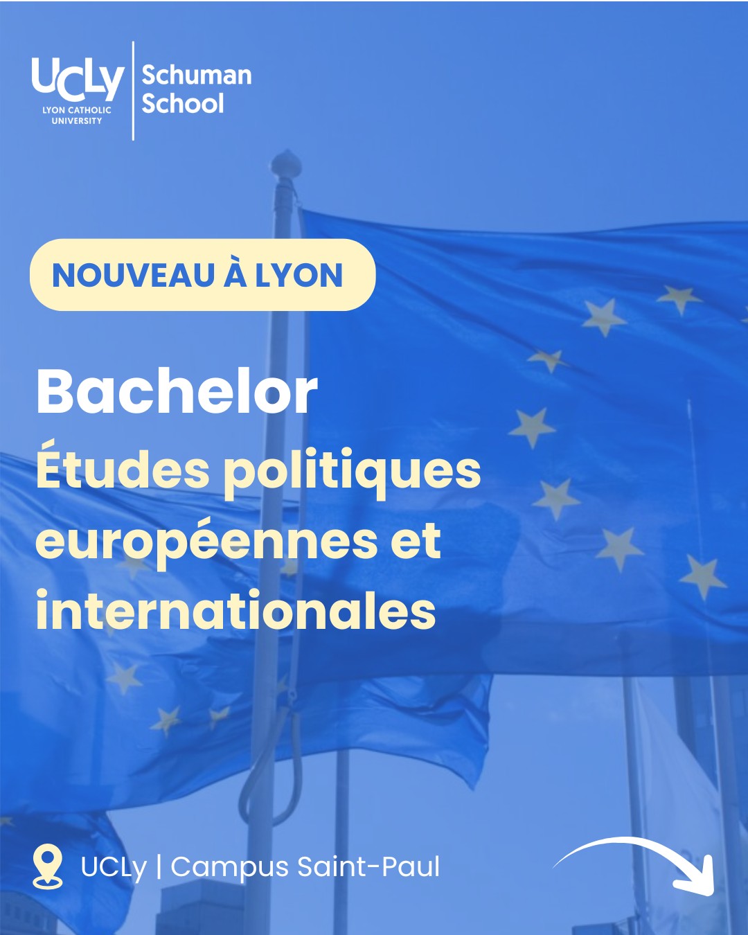 🌍 Tu t’intéresses au droit, aux relations internationales, à l’Europe et aux sciences politiques ?
Le nouveau Bachelor