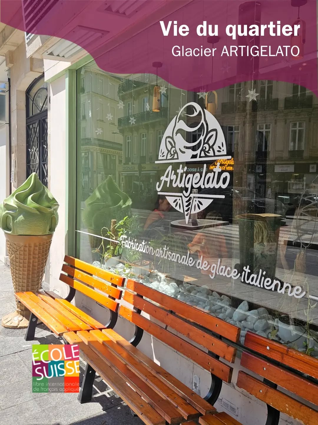 A l'Ecole Suisse Internationale, on ❤️ notre quartier !
Connaissez-vous artigelatoparis ?
Situé à 5 minutes à pied d
