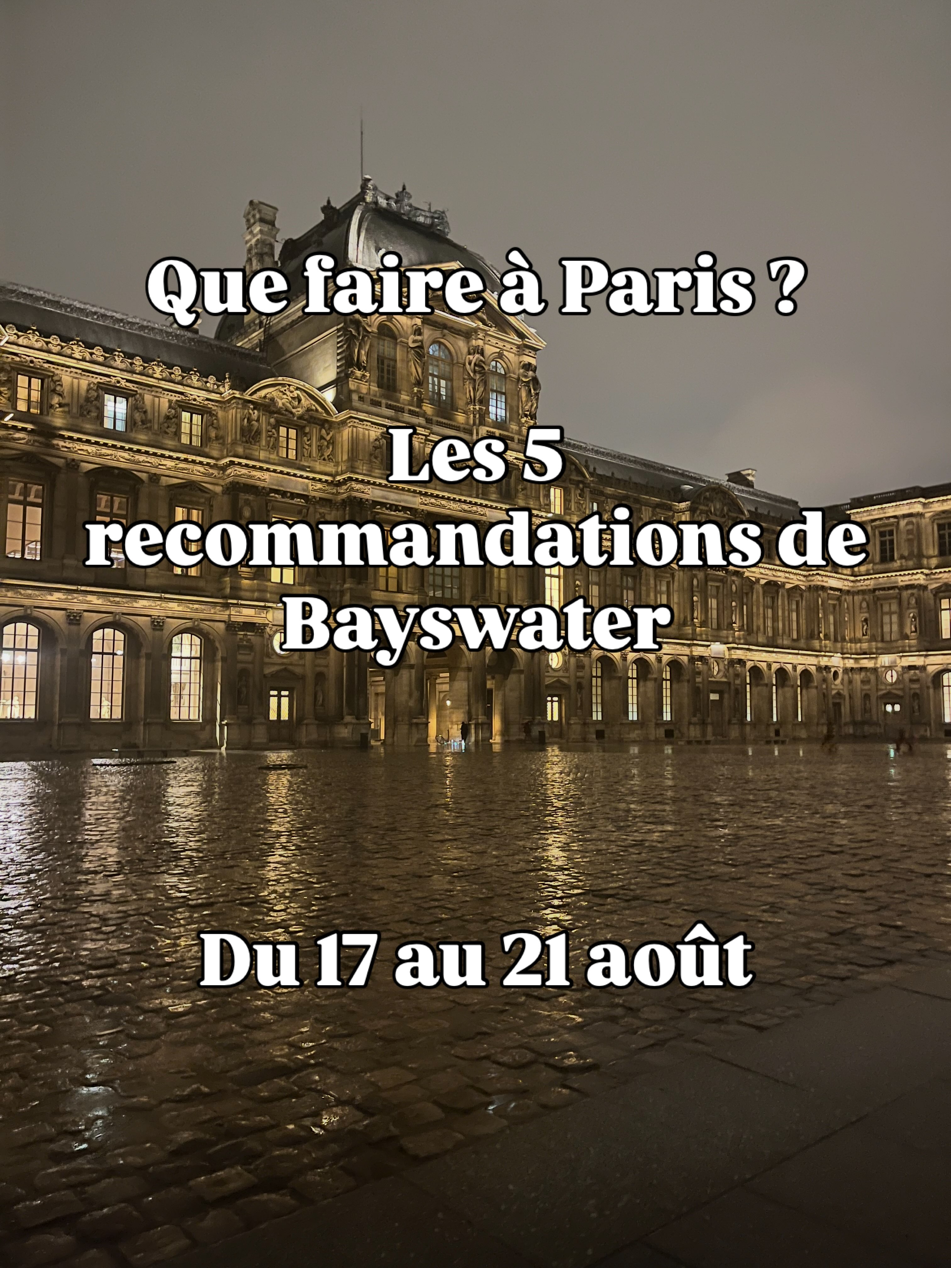 En manque d’inspiration pour vous occuper cette semaine ?
Bayswater a quelques idées pour vous ✨
N’hésitez pas à nous r