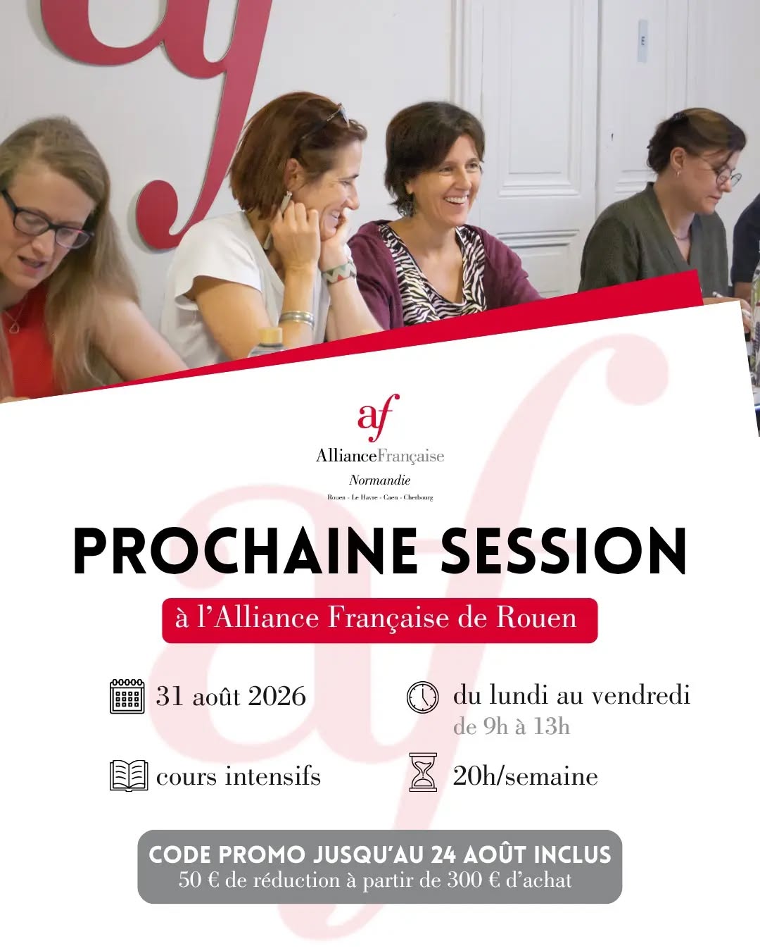 Devenez un as du français !
À l’occasion de notre nouvelle session qui démarre le 31 août, gagnez un bon d’une valeur d