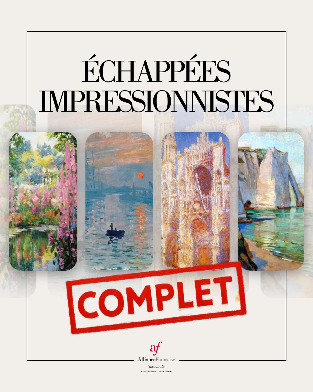 Séjour Echappées Impressionnistes : Une première édition déjà complète.
Notre tout premier séjour premium a trouvé ses