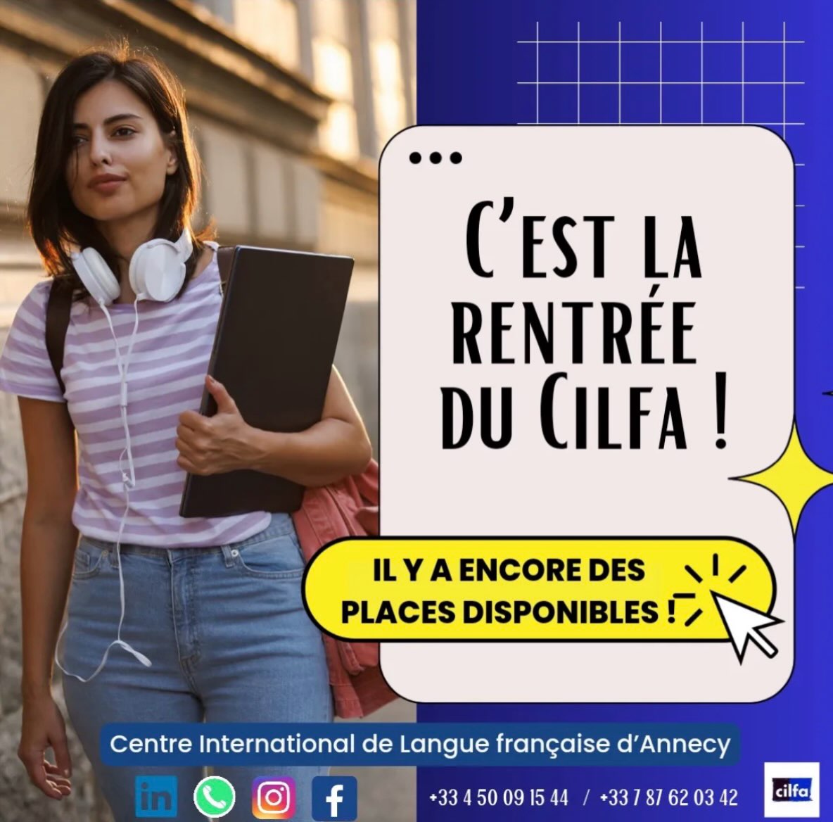 🇫🇷 Les inscriptions sont ouvertes au CILFA !
Vous souhaitez apprendre ou améliorer votre #français à #Annecy ? 🇫🇷🏔