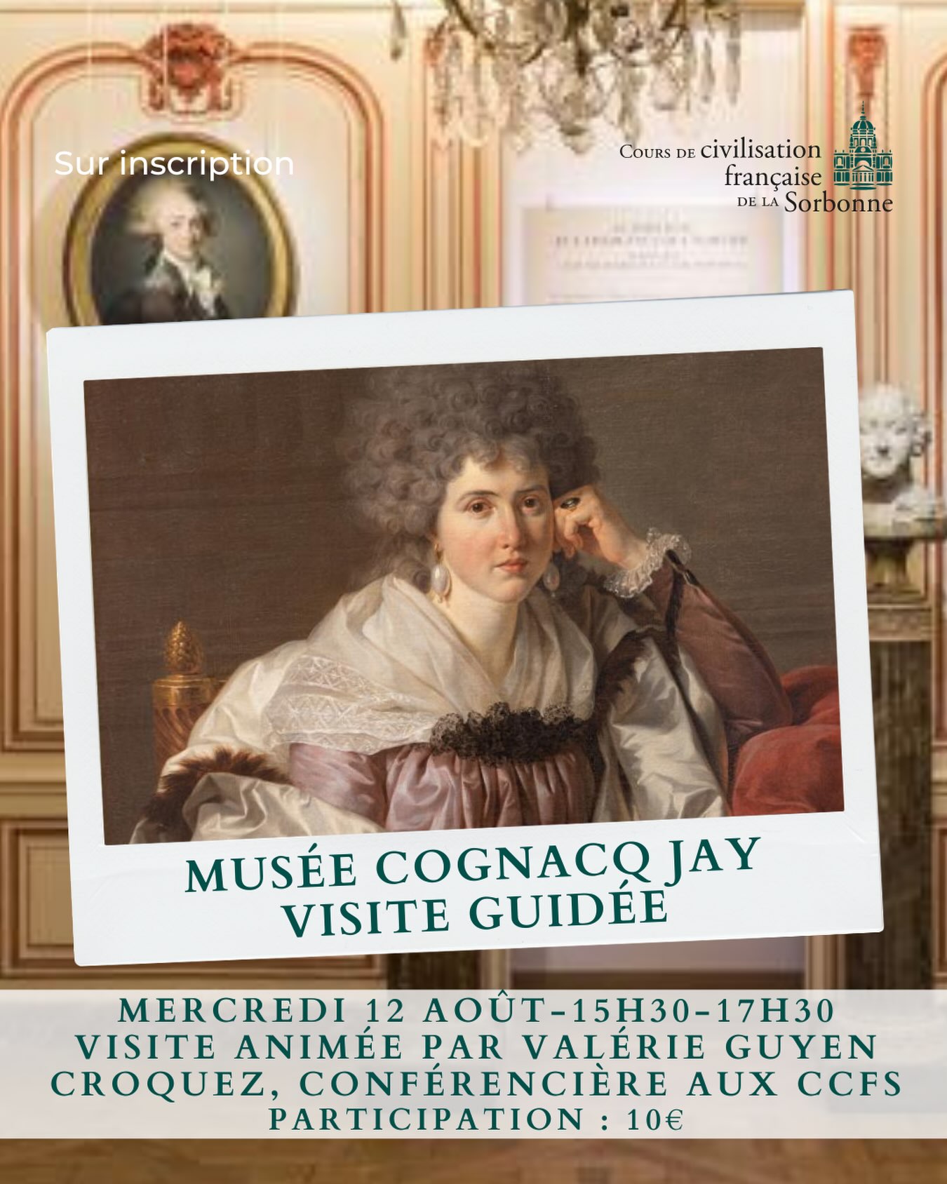 🎨 Visite guidée — Musée Cognacq-Jay
Au cœur du Marais, ce musée discret abrite une collection raffinée d'œuvres du XV