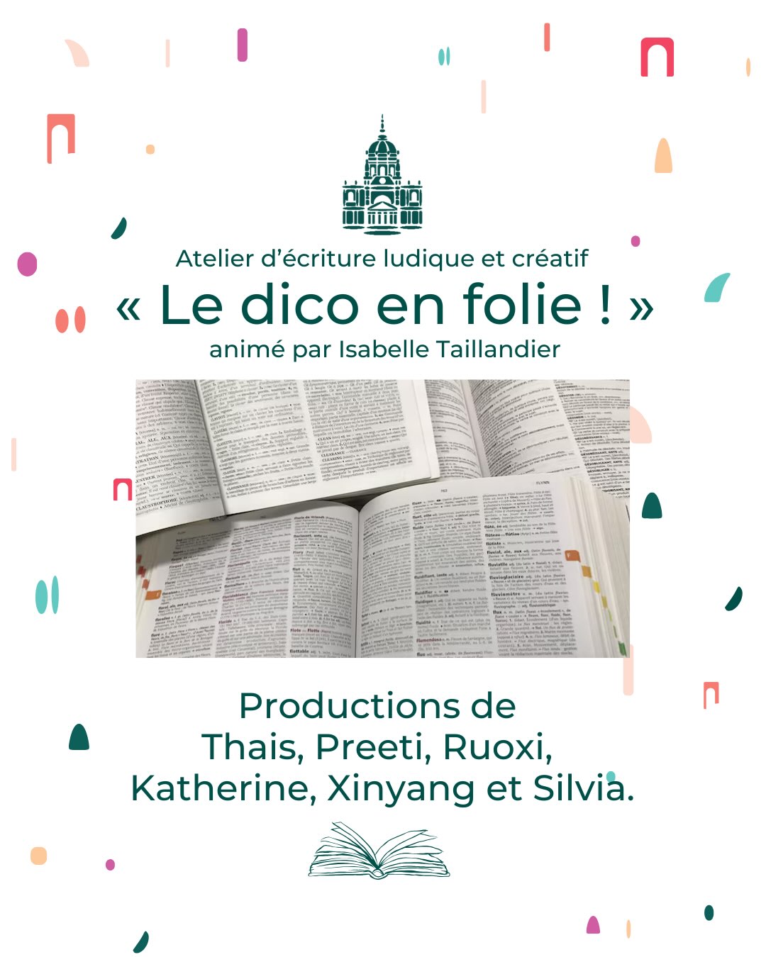 📖✨ Et si on réinventait le dictionnaire ?
Dans le cadre de l’atelier d’écriture FLE « Le dico en folie ! », animé par