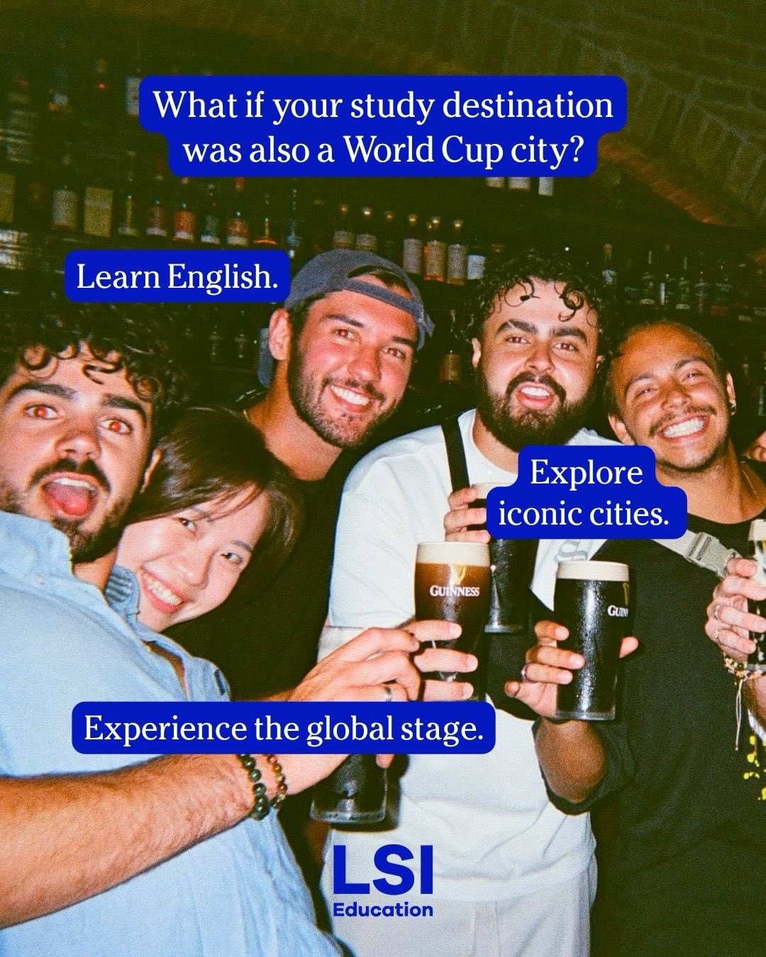 The world is watching. Why not learn English where the excitement is happening? 🌎
Study at LSI in the USA or Canada a