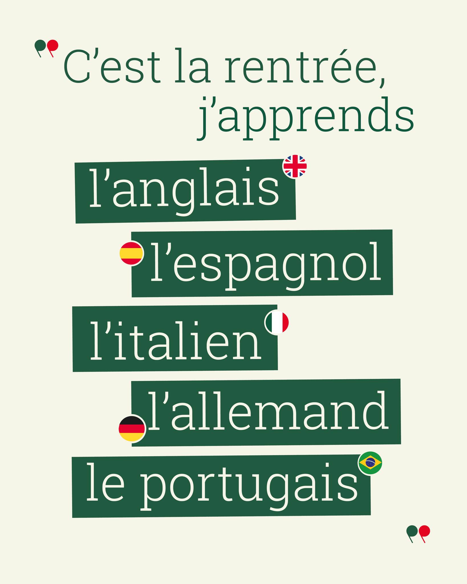 C’est la rentrée !
Apprenez l’anglais, l’espagnol, l’italien, l’allemand et le portugais avec le CAVILAM - Alliance Fra