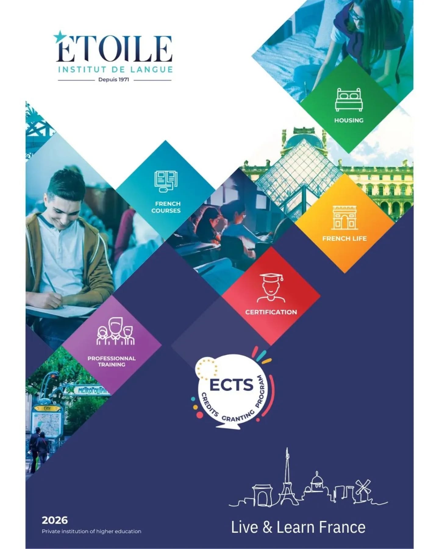 🇨🇵✨ Découvrez l’Étoile Institut de Langue ✨
Situé au cœur de Paris, l’Étoile Institut accueille des étudiants du monde