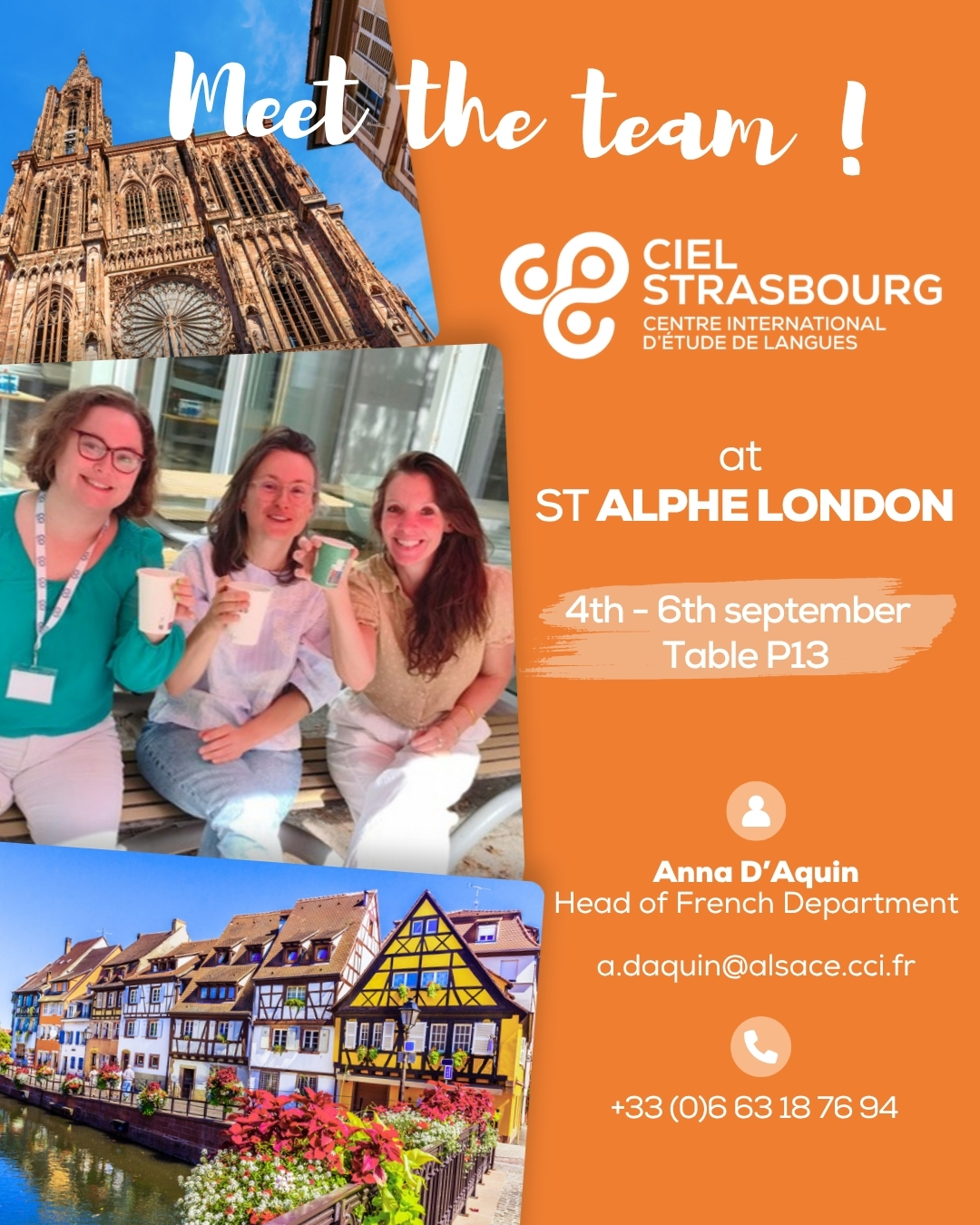 Meet the team at St Alphe London !
Anna d'Aquin will be at the ALPHE UK faire in London.
📍table 13 to learn about our